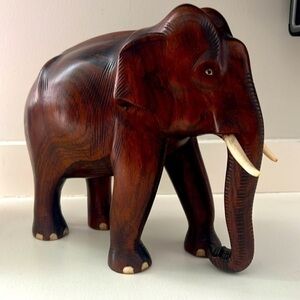 Solid Rosewood Hand Carved Elephant.